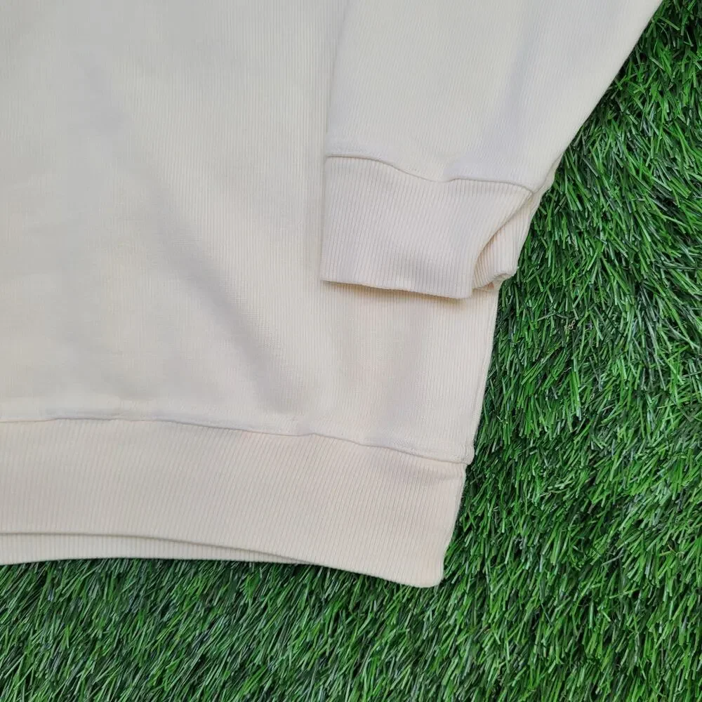 Vintage 90s Jantzen Sweater XL 26x25 Ivory Crest Ribbed